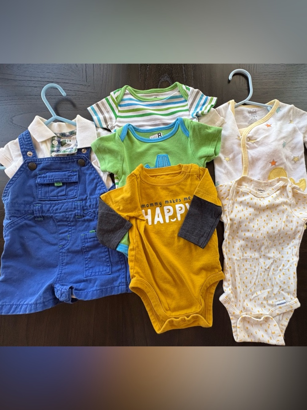 Baby Boy 0-3M Clothing Bundle Carter’s Gerber Garanimals 6pc Set